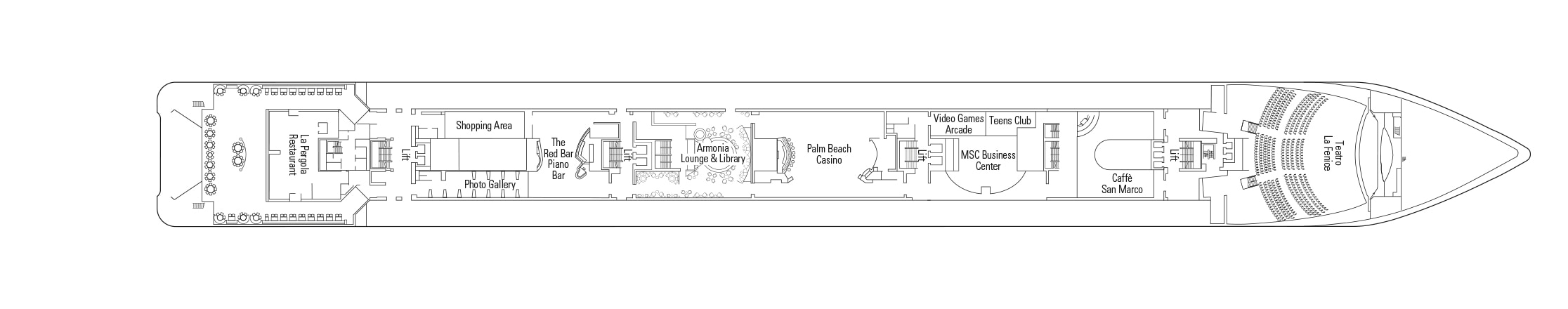 MSC Armonia, Deckplan Diamante | MSC Cruises MSC Armonia, Deckplan Diamante | MSC Cruises