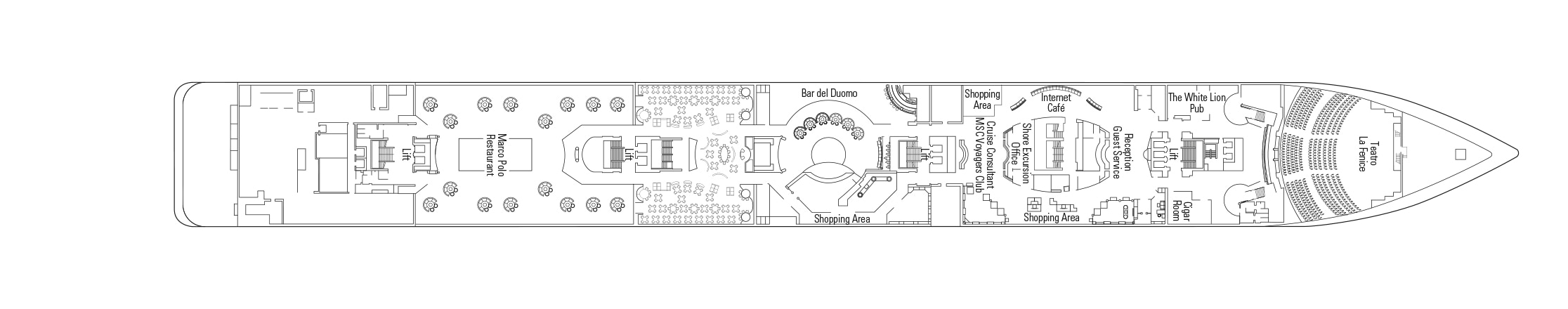 MSC Armonia, Deckplan Rubino | MSC Cruises MSC Armonia, Deckplan Rubino | MSC Cruises