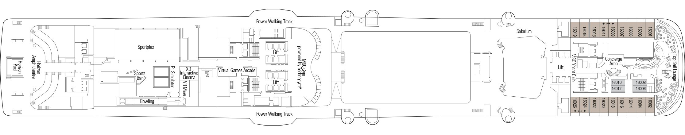 MSC Grandiosa deckplan 16 MSC Grandiosa deckplan 16