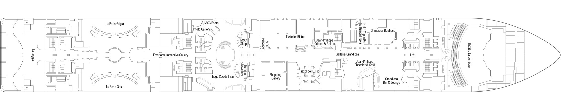 MSC Grandiosa, Deckplan 6 MSC Grandiosa, Deckplan 6