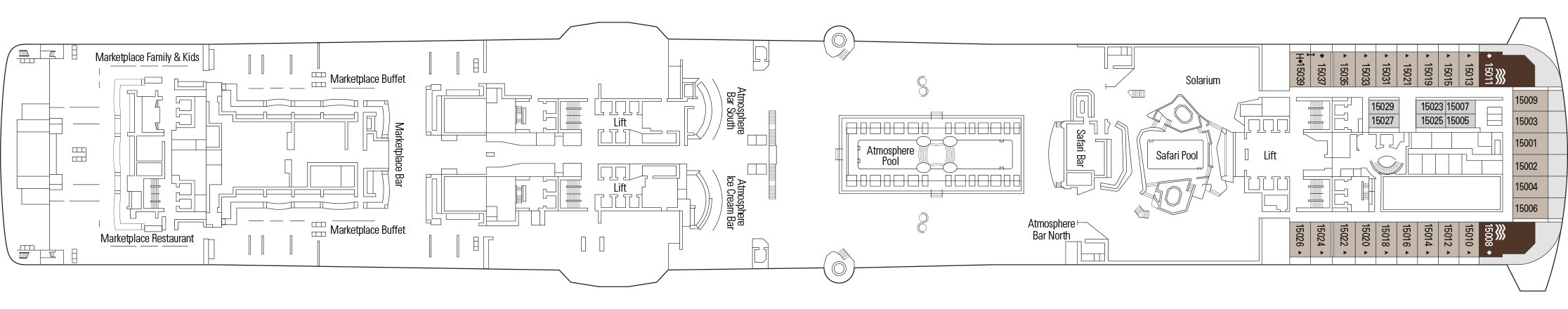 MSC Grandiosa, Deckplan 15 MSC Grandiosa, Deckplan 15